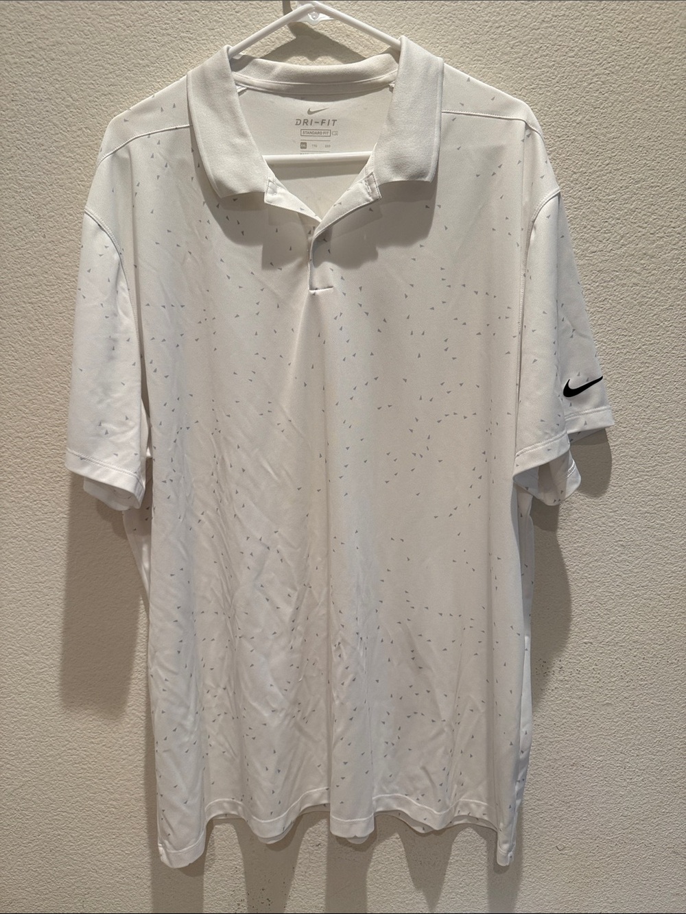 Nike White Speckled Dri-FIT Polo